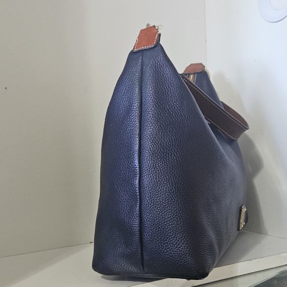 Dooney and bourke Blue navy Pebbled Leather Tote Bag - Picture 4 of 11